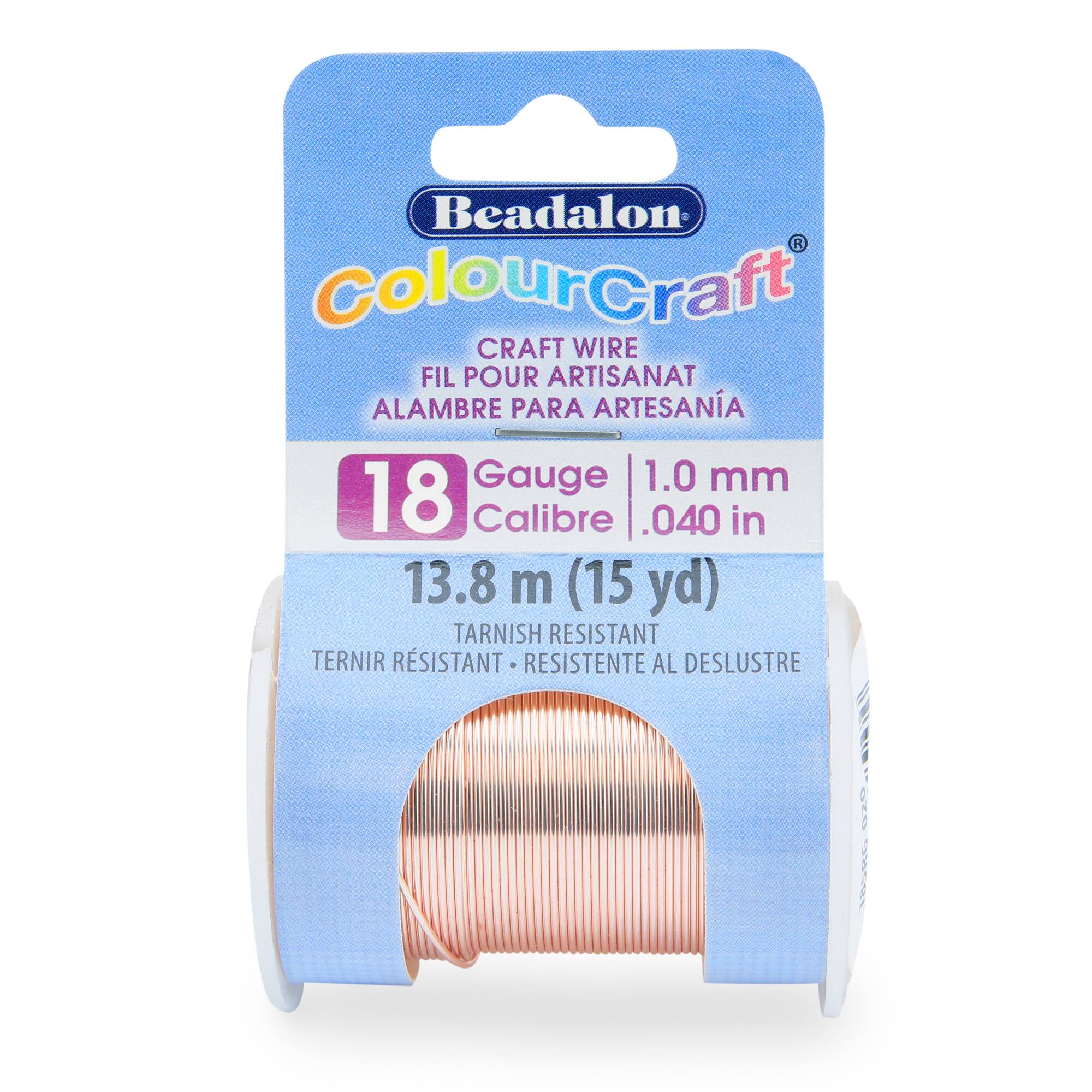Beadalon® ColourCraft® Wire, 18 gauge, Rose Gold